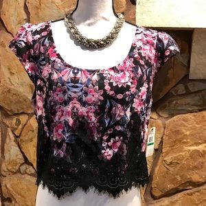 Jessica Simpson floral crop top